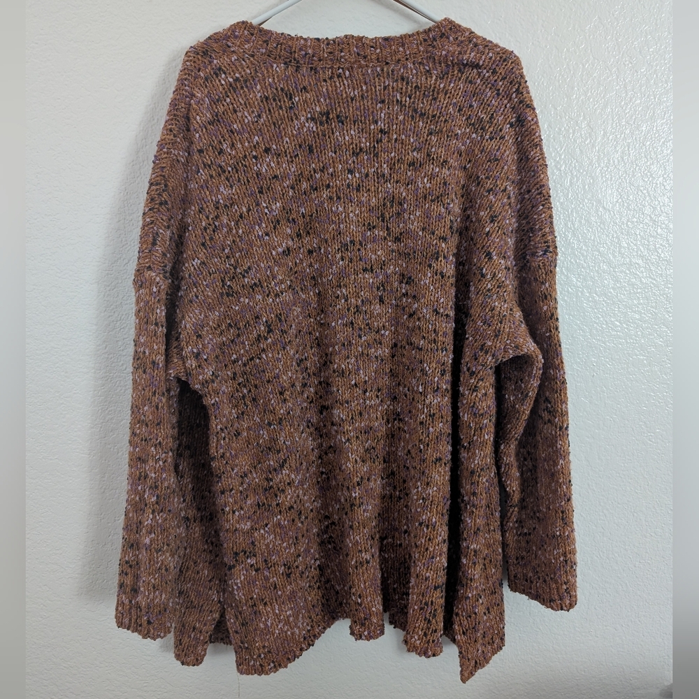 J. Jill Speckled Open Front Cardigan Sweater Size 2X Brown - Picture 2 of 5